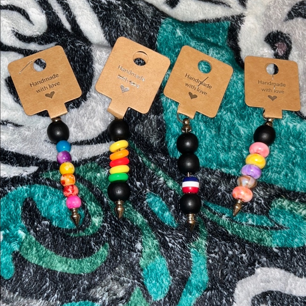 Colorful Beaded Keychain Set